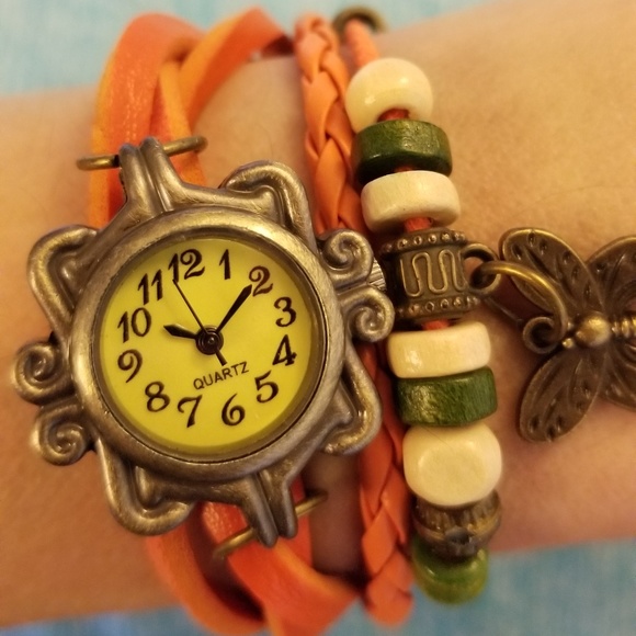 Accessories - FREE W/$25+ Orange Leather Watch NEEDS BATTERY